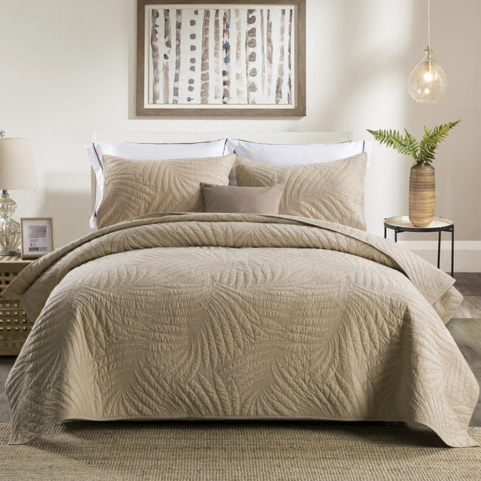 European cotton American embroidered quilted cotton bed cover set of three plain bedspread tatami mat luxury washing
