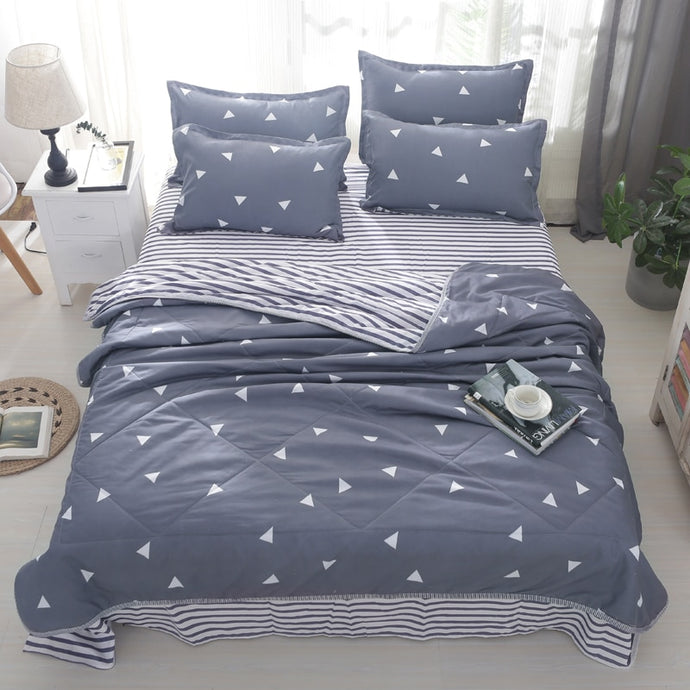Summer Bedspread Queen Size Geometric Printed Double Quilts and Duvets for Adults Thin Air-conditioned Comforter colcha For Bed